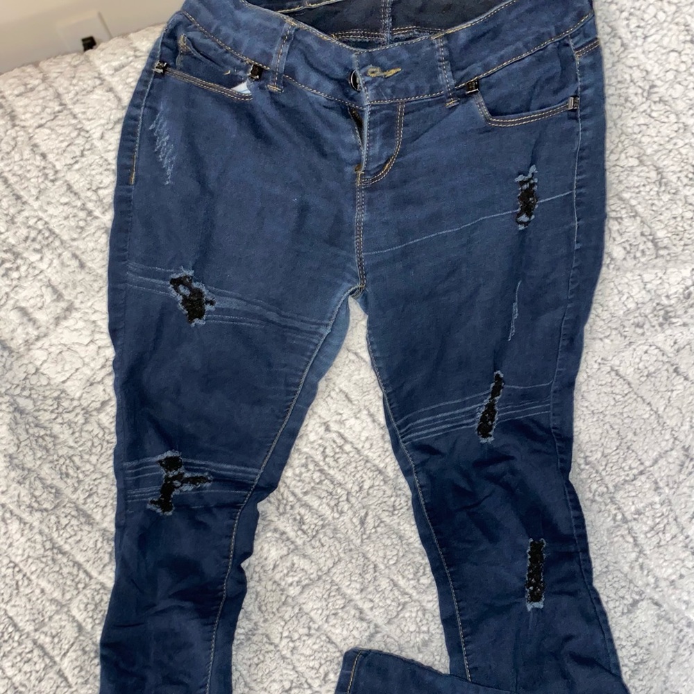 Distressed jeans